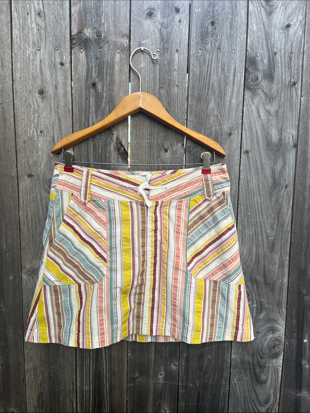 Patagonia 2000’s Striped Multicolor Cotton A-Line Skirt